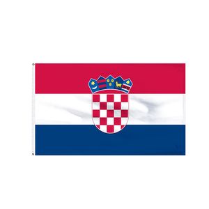 Подвесная 150X90CM 3X5FT Хорватия Флаг Полиэстер Ткань Реклама Летающий Оптовые Флаги Pritning с латунными втулками, бесплатная доставка