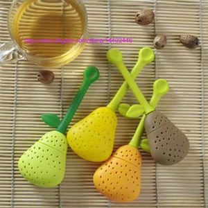 500pcs nuovo silicone pera ideare foglia di tè colino erbe spezie silicio tè infusore teiera tazza filtro