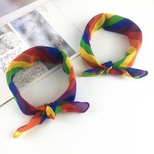 Color stripe printed bandana unisex rainbow bandanas hiphop sports bandeau scarf 55*55cm fashion Hip-Hop headscarf headband