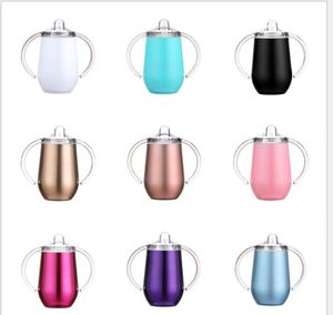 Ägg tumblers rånar sippy handtag vattenflaska vakuumisolerade koppar U formad matning Nursing Milk Tumbler läckage Säker resa vin termos LSK04