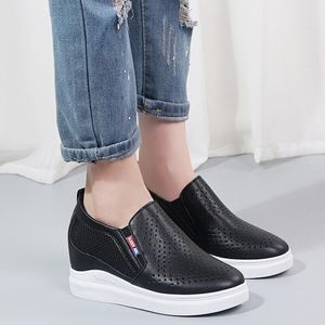 Hot Sale-Women Casual Sneakers Wedges Kvinna Skor Tränare Höjd Ökning