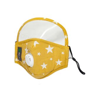 4styles 2 in 1 kids star print mask full face mouth cover with breath valve хлопок открытый pm2. 5 защитные детские маски FFA4192-3