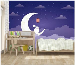 Beställnings- fotomålning Bakgrundsbild 3d väggmålningar Vacker Starry Sky Fantasy Starry Sky Living Room TV Bakgrund Bakgrundsdekoration