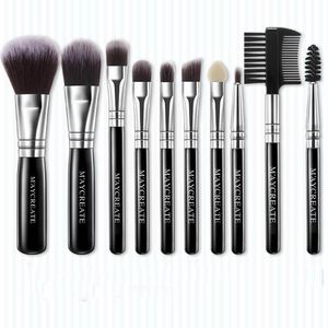 Makeupborstar 10 st Makeup Brush Set Premium Syntetisk Foundation Borste Blandning Ansikte Pulver Blush Concealer Eye Shadows Borstar Ket