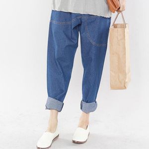 Estate 2019 New Plus Size XL-5XL Abbigliamento donna Pantaloni Harem larghi per il tempo libero Jeans in vita elastica tinta unita