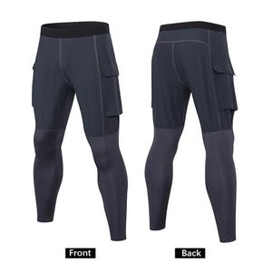 Men Pants Fitness Running Sportwear Tight Workout Leggings Elastic Waist Gym Quickly-dry Moisture Wicking Performance Trousers Men's