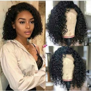 Curly Bob Lace Front Human Hair Wigs för svarta kvinnor 150% Pre Plocked Brazilian Hair Lace Frontal Wigs 10 
