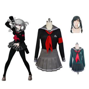 Danganronpa 2 Peko Pekoyama 의상 학교 전체 세트 유니폼 할로윈 카니발 파티 코스프레