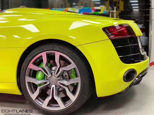 Super Gloss Crystal Lemon Yellow Vinyl Wrap Self Lime Film Sticker Glossy Yellow Car Wrapping Foil Roll Air Channel