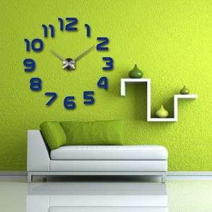 هدايا التصميم عدد الديكور المنزل الكبير مرآة ساعة الحائط الحديثة DIY كبير جدار حائط غرفة المعيشة 3D الجدار ملصق ساعات فريدة من نوعها