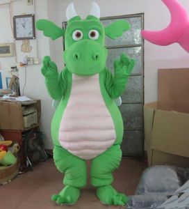 2020 Factory New style green / purple dragon mascot costume with wings for adult to wear for sale