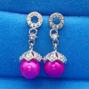 Ciondolo in argento 925 con perle d'acqua dolce con orecchini in zircone Regali boutique di perle in argento sterling per donne alla moda fai-da-te