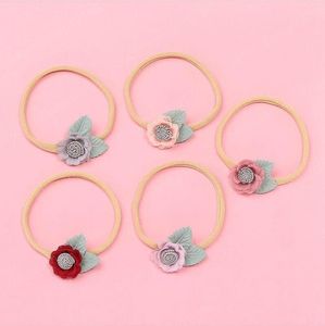 Bbay Flower Thin Headbands Stretchy Traceless Kids Boutique Hair Accessories Fashion Newborn Infant Toddler Baby Princess Headbands