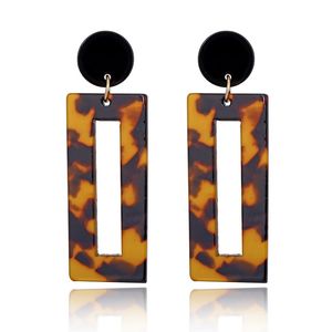 Tartaruga Dangle Brincos 4 Cores Leopardo Ácido Acético Acrílico Folha Quadrada Geométrica Longa Brincos para Mulheres Presentes de Jóias Meninas