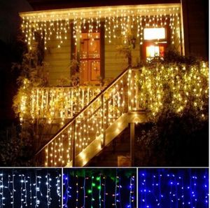 12m Droop 0,3-0.65m 360 LED Icicle String Light Christmas Wedding Xmas Party Decoration Snowing Gardin Light and Tail Plug