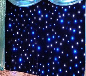 4,6 m x 7 m Veranstaltungshintergrund, LED-Sternenvorhang, schwarzer Stoff + weiße LEDs für Hochzeitsfeier-Dekoration mit Bar, Disco, Hotel usw. LLFA