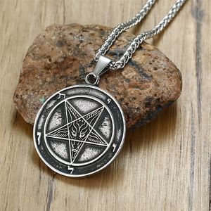 Lúcifer Sigil Querida Necessita Satanás Oculto Manhã Estrela Pingente Colar Para Homens De Aço Inoxidável Jóias Pagã de 24 polegadas