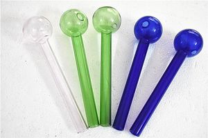 Tubos de vidro da tubulação do queimador de óleo de cores misturadas - Pirex tubo de queimador de óleo de vidro, Super grande 20 cm de comprimento 5 cm cabeça redonda cachimbos