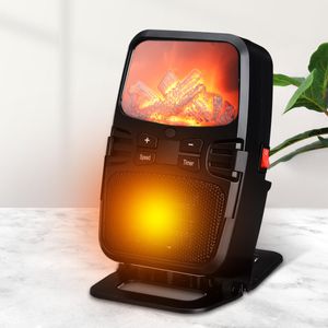 IPree® 1000W Portable Mini Electric Heater Fläkt Eldstad Flame Timer Luftvärmare Hem Utomhusvärmare Fan - US Plug