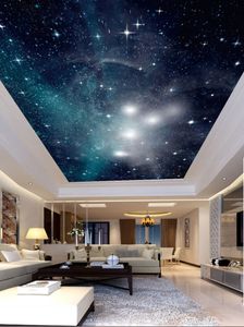 Custom 3D Photo Wallpaper 3D Romantic Beautiful starry sky zenith painting children's room 3D Ceiling Wall Papers Home Decor