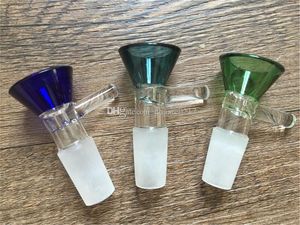 Funil bacia para tubos de vidro Bong Bowls escorregas bongs grossas fumadores cor peça grossistas Plataformas petrolíferas dab slides peças 14 milímetros 18mm