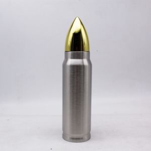Sıcak 500ml Bullet Flask Vakum Su Şişesi İzoleli Kupası Seyahat Yüksek kapasiteli Paslanmaz Çelik Füze Kupası DrinkwarT2I5778