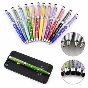 Metral Capacitive Stylus Ball Touch Pen Luxury Diamond Crystal 2 in 1 Touch Screen Rhinestones pens for samsung Huawei