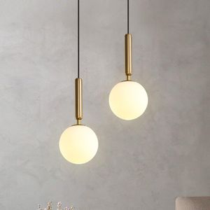 Modern Pendant Lamp Gold Glass Ball Lampshade Hanging lamp kitchen Fixtures For Dining Room Bedroom Decoration Lighting