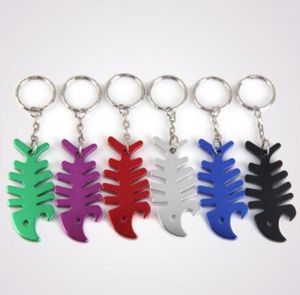 300pcs / mycket fiskflasköppnare, fiskbenflasköppnare nyckelring, djurformat flasköppnare keychain