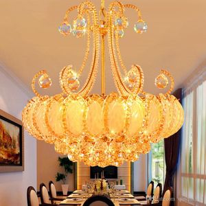 New Gold Round Crystal Chandeliers For Living Room Bedroom Kitchen Indoor Lamp luminaria home decoration Free Shipping