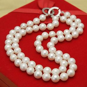 ネックレス 送料無料 + ファッション 2 列 11-12 ミリメートル白淡水養殖真珠のネックレス 17 