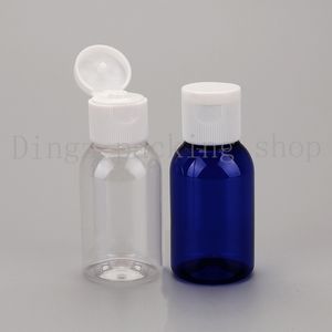 30ml ablate Flip tappo superiore bottiglia riutilizzabile Bottiglie Trasparente/blu Piccola Bottiglia Vuota 50 pz/lotto