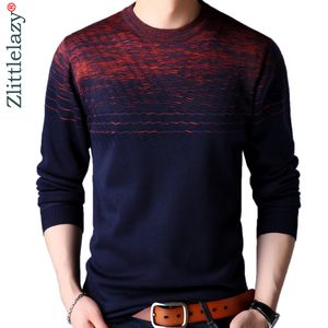 2018 Designer Pullover Striped Men Sweater Klänning Tunna Jersey Stickade Tröjor Mens Wear Slim Fit Knitwear Mode kläder 10038