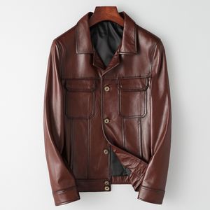 Genuine Leather Jackets Mens Autumn Coats Real Cowskin Jackets Motorcycle Tops Korean Clothes 2019 M-4XL Windbreaker Waterproof