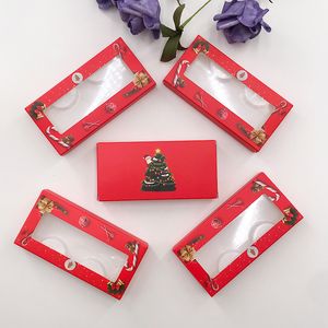Scatola di ciglia natalizie Fedex Spedizione gratuita Imballaggio personalizzato Fatto a mano Ciglia finte naturali lunghe spesse 3D 25mm di visone