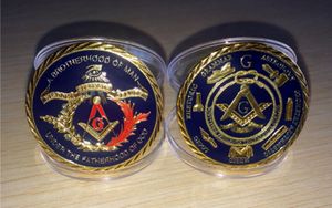 Ordine del campione - Masoni Massoni massonici Fremasonry Società segreta Simboli placcato oro moneta