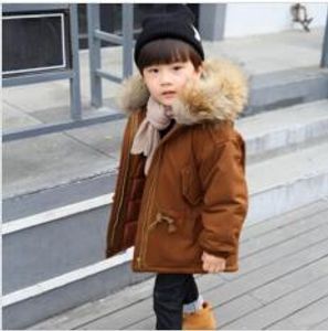 New Winter Jacket Kids boy 2-10 cappotti con cappuccio in pelliccia di vecchia taglia Giacca invernale per ragazzi WL1143