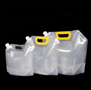 1.5 / 2.5 / 5L Stand-up bebida Embalagens plásticas Bag bico Bolsa para Juice cerveja bebida líquida Leite Café DIY Embalagem Bag SN4395