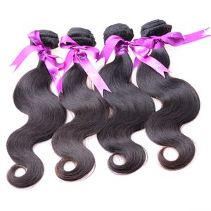 Kambodjansk Virgin Hair Body Wave 4PCS Blandad Lot 100% Obehandlat Remy Human Hair Från En Enkel Donor Kambodjansk Virgin Hair Weft Weaving
