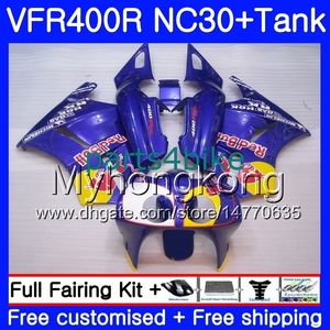 Kit för Honda RVF400R V4 VFR400R 1989 1990 1991 1992 1993 269HM.AA VFR400 RVF VFR 400 R NC30 GUL RED HOT VFR 400R 89 90 91 92 93 FAIRING