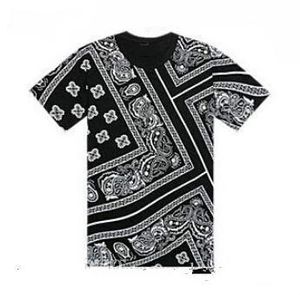 Summer Latest T Shirt Men Swag La Rhude Bandana Print HARAJUKU Ktz Flowers Cashew Worldshine Hip Hop Mens Tshirt Plus Size M-5XL