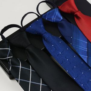 Lazy Stripe Slips 48 * 8cm 66 Färger Zipper Neck Tie för Mäns Bröllopsfest Faders dag Julklapp