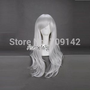 Wholesale lace front wigs white girl for sale - Group buy Stylish White CM Long Wavy Anime Women Girl Cosplay Hair Full Wig Gift queen Kanekalon hair lace front wigs Free deliver