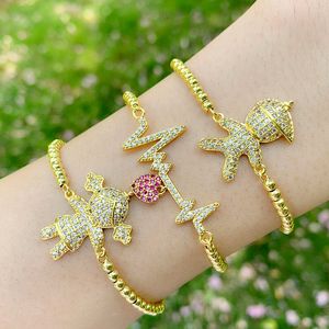 Bracciali per coppie d'amore placcati in oro di alta qualità Bling CZ per ragazze Donne Bel regalo per amica