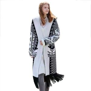 Cross-border explosion models fall and winter wool coat women in Europe and America fringed sweater wool cardigan coat big yards