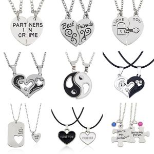 Wholesale i lock resale online - I Love You Best Friends Couple Necklace Jewelry Puzzle Bff Key Lock Tai Chi Heart Pendants Necklaces For Women Men Gift Collier