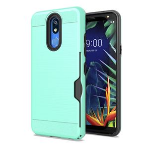 Dla Alcatel 5027 / Stellar / Tru / Fierce 4 / Idol5 / Walters / 5044R / 7 Folio / 1x Evolve Szczotkowane Hybrydowe Identyfikator Karty Karta Credit Case Case Heavy Duty Cover