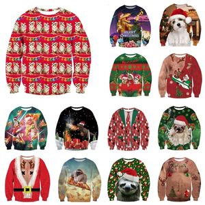 Alisister Ugly Christmas Sweater Santa Claus Print Loose Hoodie Men Women Pullover Christmas Novelty Autumn Winter Top Clothing V191028