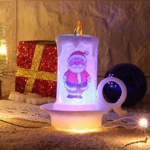 Nachtlichter Weihnachten kleine leichte Kerzenlampe LED elektronische Schneemann Tischdekoration