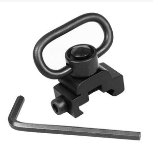 metal Adapter Set 20mm Rail Mount Base Quick- Detach 1-1/4 Push Button Sling Swivel Picatinny Connecting Sling Ring
